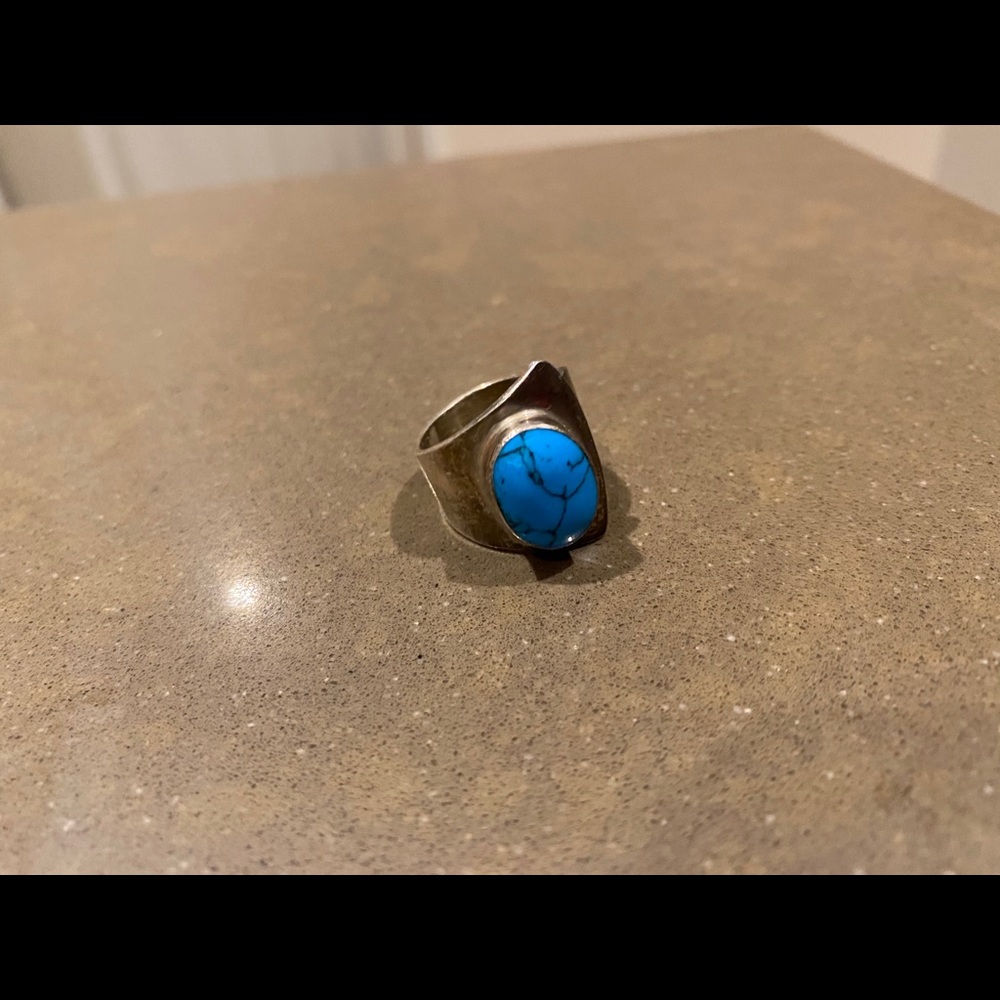 925 blue stone ring